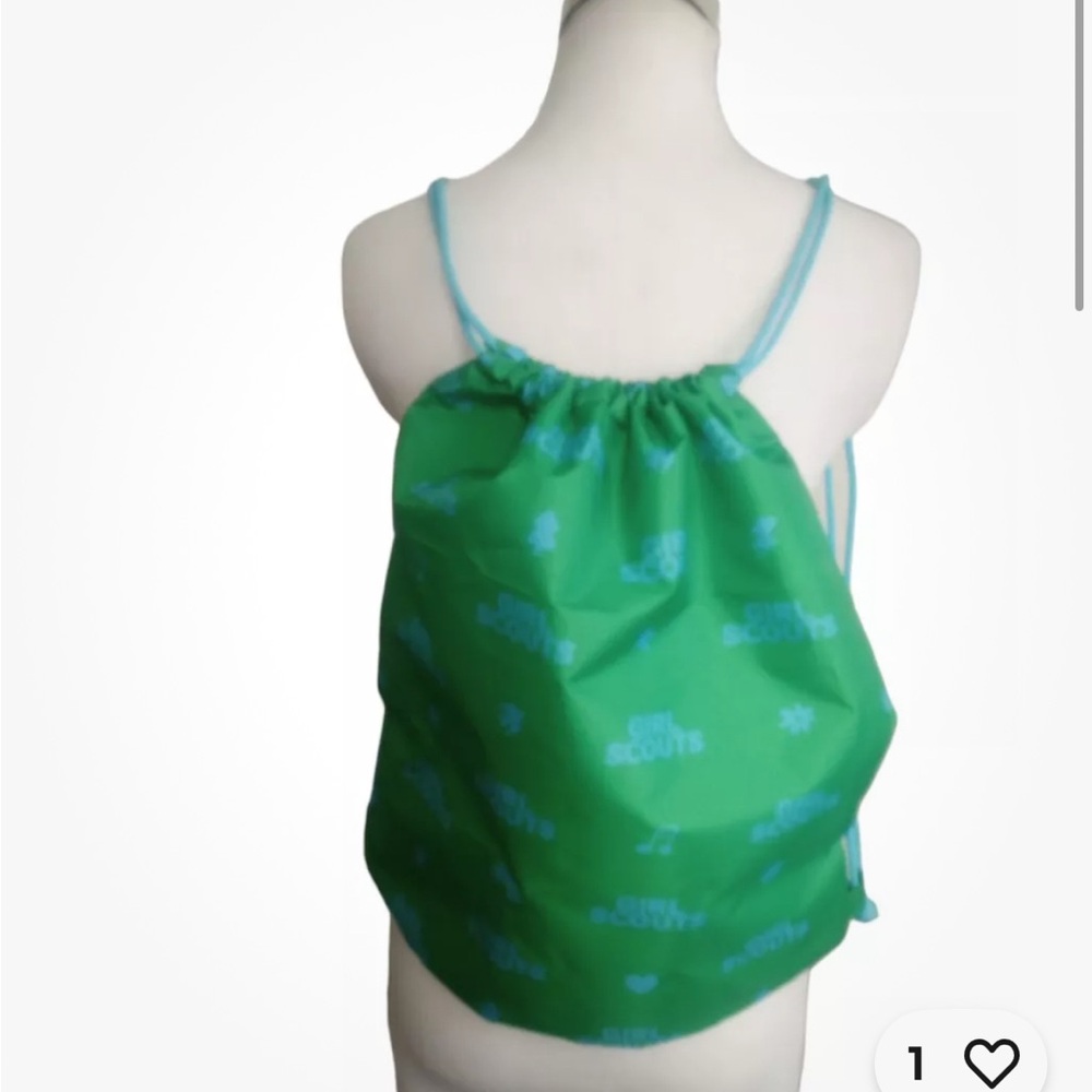 Girl Scout - 2024 My GS Kit Bag, Drawstring Nylon Bag, Green & Blue